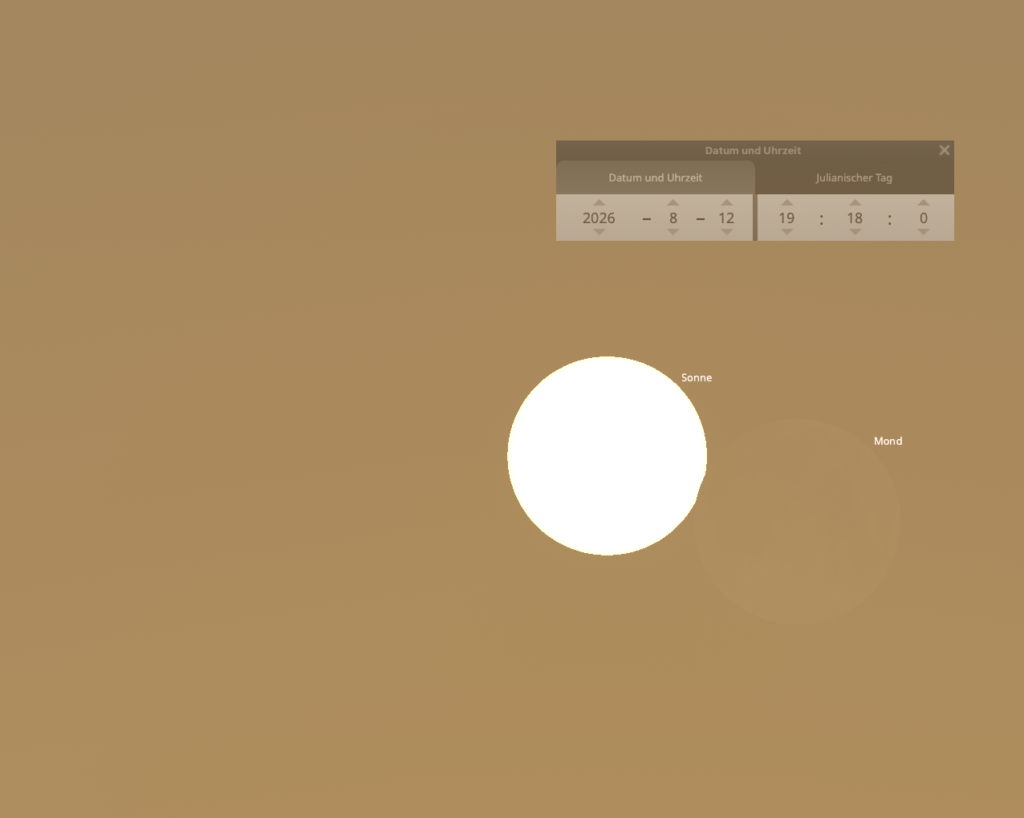 erster visueller Kontakt um 19:18 Uhr MESZ